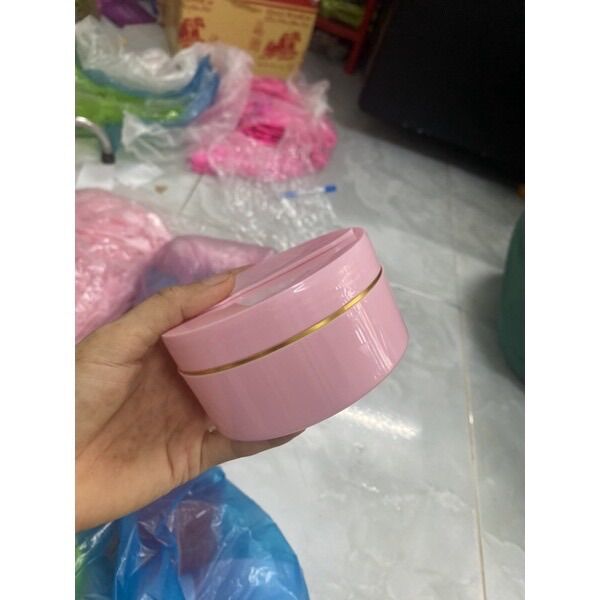 Hủ đựng kem body 250gr (màu hồng-tặng muỗng múc kem)