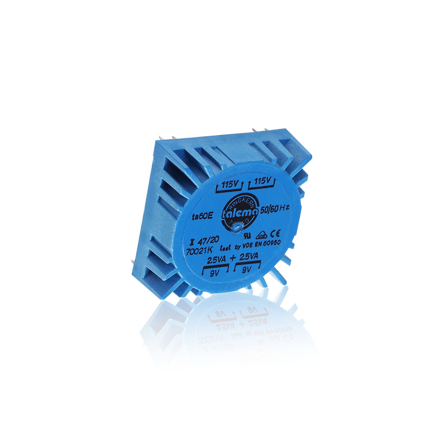 Talema 5VA Series Sealed Square Ring Cow Transformer 2×7V 9V 12V 15V 18V 22V DRY Cooling Electronic 