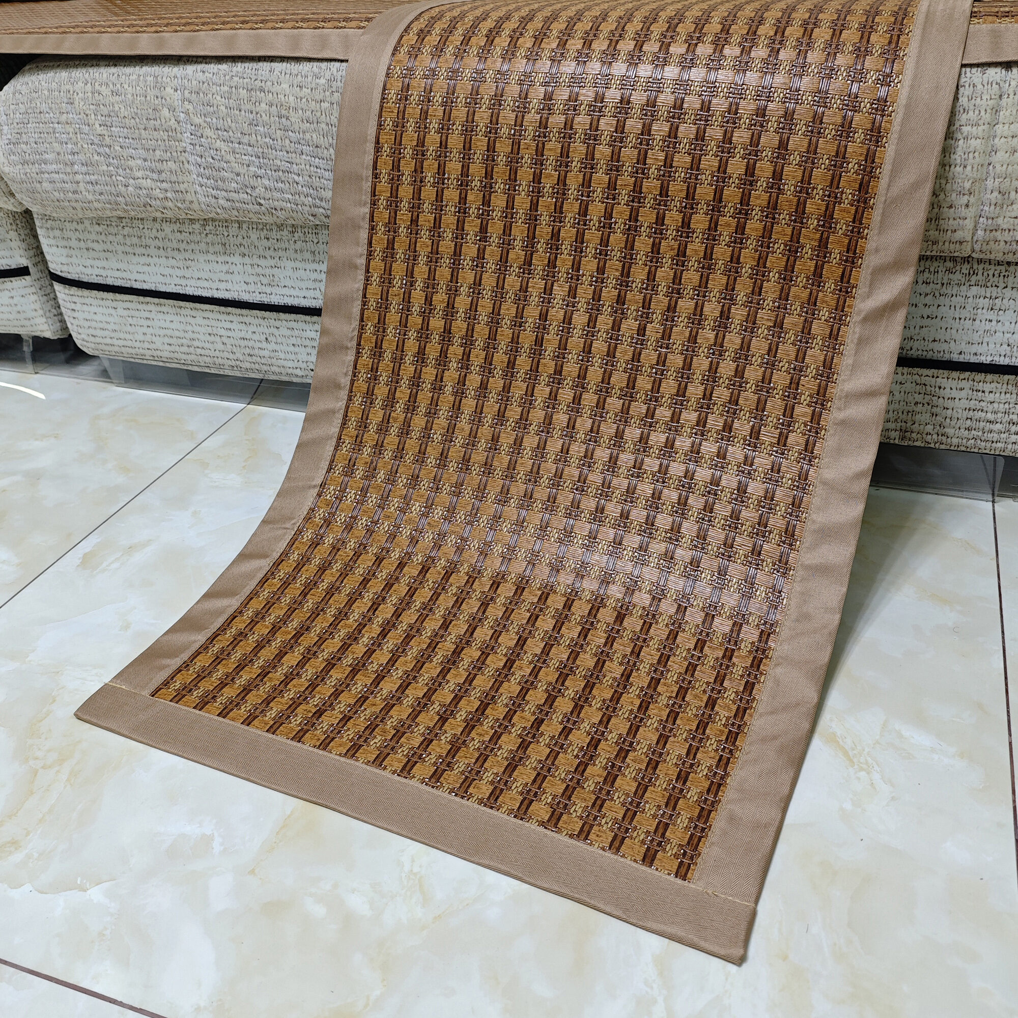 Gối Sofa Mùa Hè Lụa Băng Cổ Điển Rattan Hai Mặt Chống Trượt