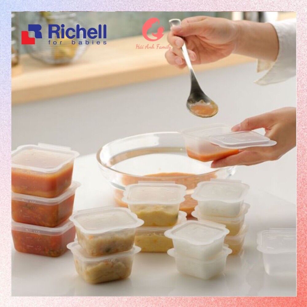 Khay trữ đông Richell - Bộ chia thức ăn Richell trữ đồ ăn dặm cho bé