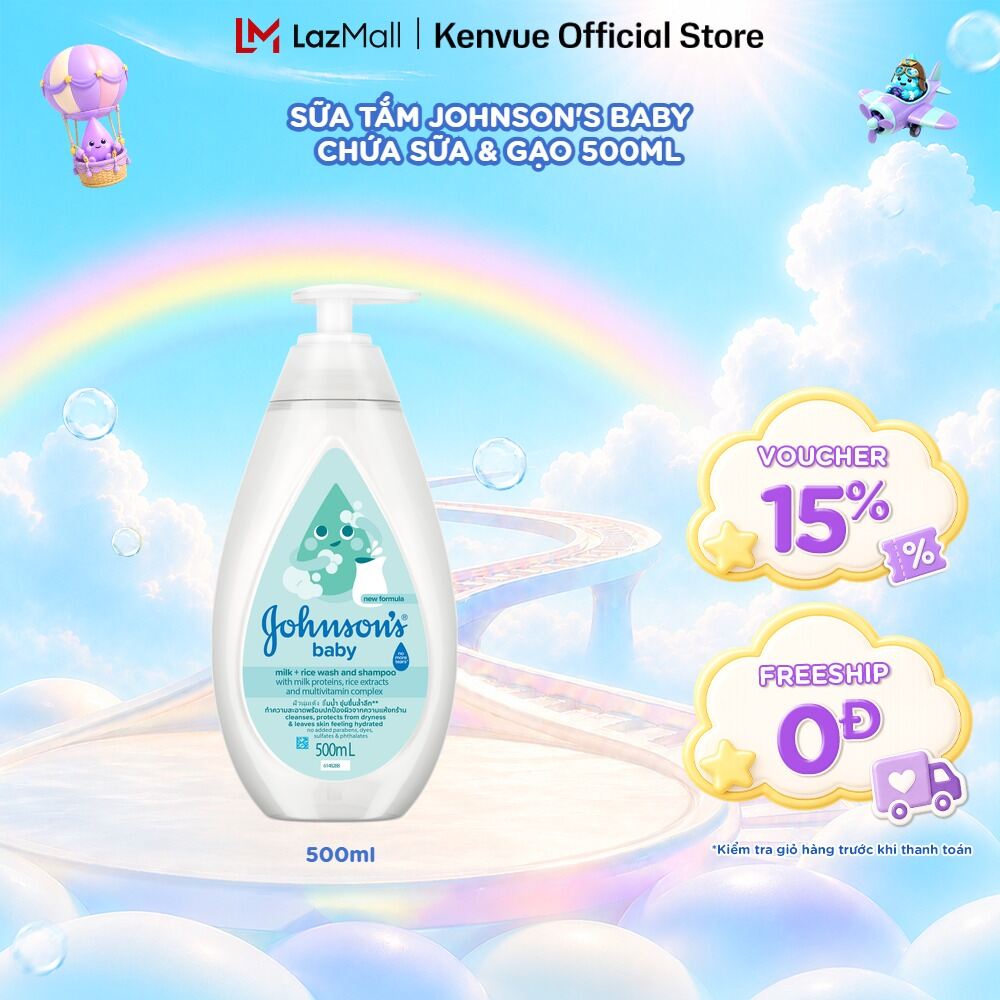 Sữa tắm chứa sữa và gạo Johnsons 500ml