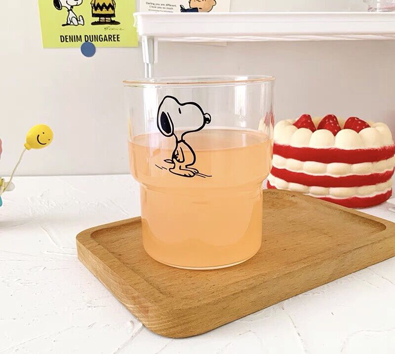 Ly thuỷ tinh kiểu hoạ tiết dễ thương