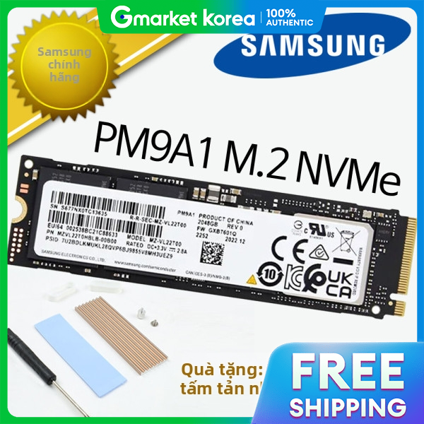 Samsung | Ổ cứng SSD Samsung (hàng chính hãng) PM9A1 M.2 NVMe (256GB) hàng xách tay/ tặng kèm miếng