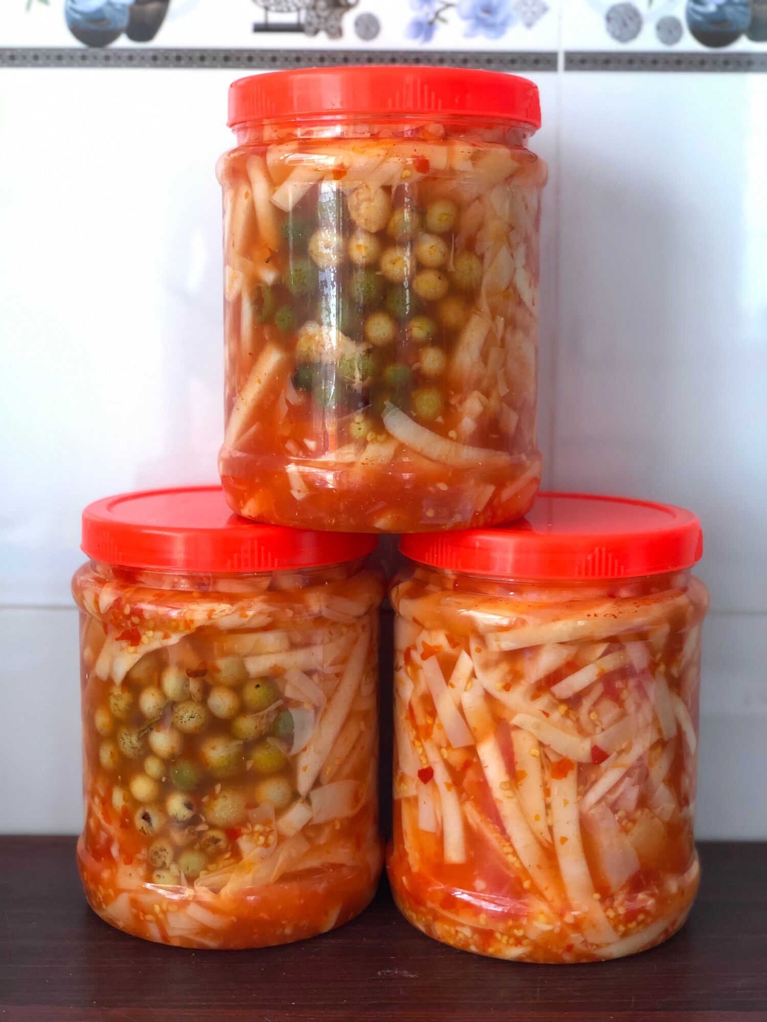 Măng Ngâm Chua Tỏi Ớt, Mắc Mật (xắc lát)