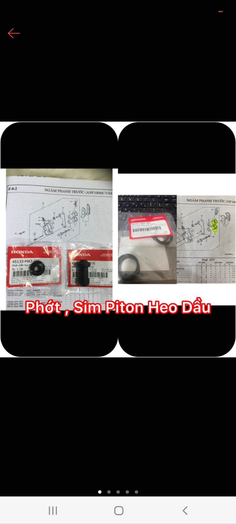 Sim , Phớt heo dầu 2 pitton : WAVE , Ex , Future