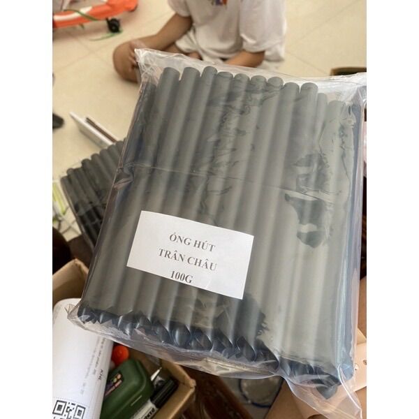 100g ống hút trân châu đen