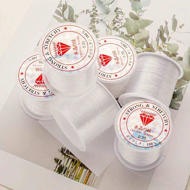 [HCM]Cuộn cước lụa co giãn xâu vòng 50m cuộn dày loại 1