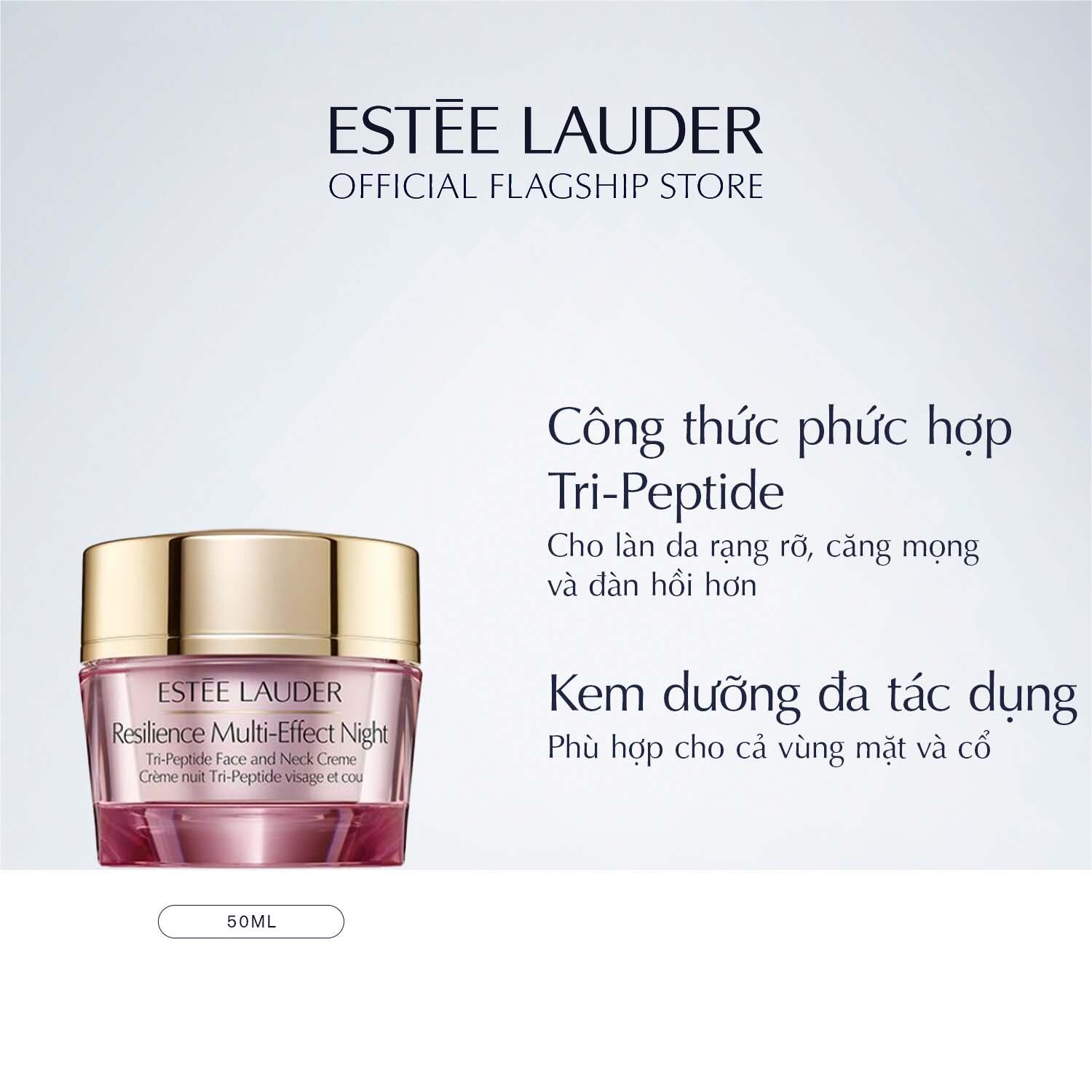  Kem dưỡng ẩm ban đêm nâng da cho vùng mặt và cổ Estee Lauder Resilience Lift Night Firming Sculpting Face and Neck Crème 50ml 