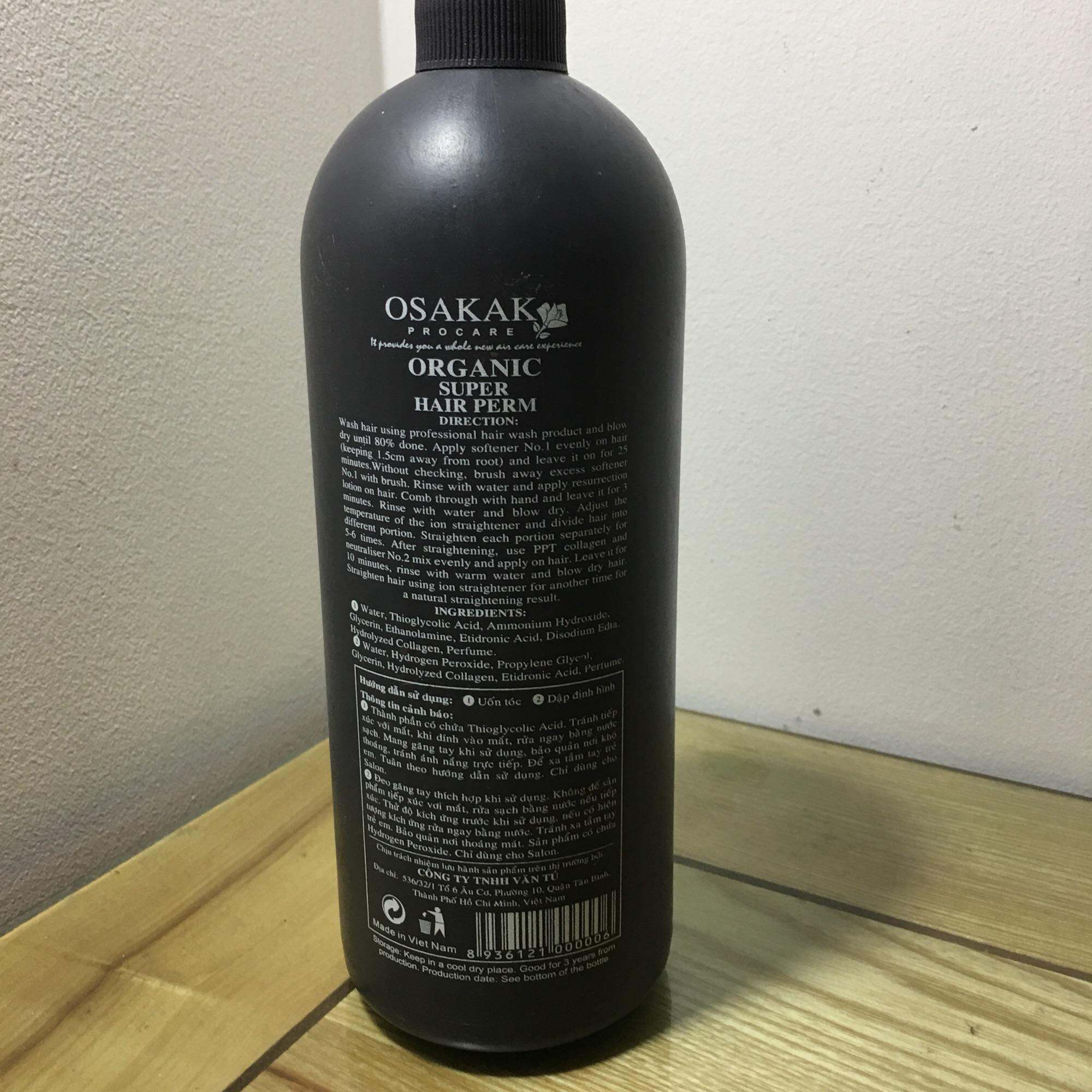 Thuốc uốn tóc OSAKAK (cặp 2 chai x 1000ml Thuốc uốn số 1 + Dập định hình số 2) UỐN LẠNH