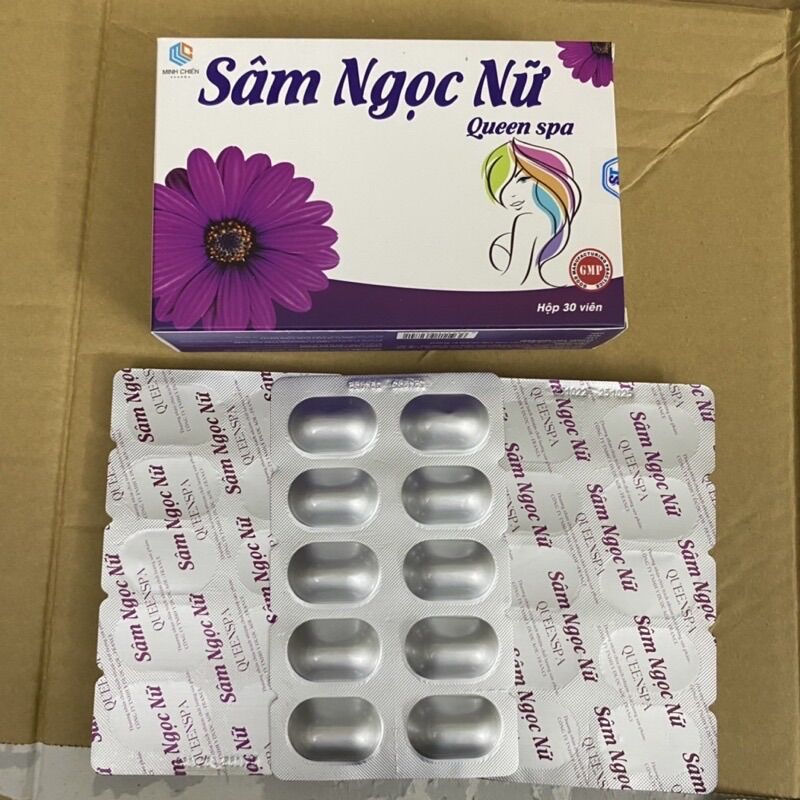 Viên uống nội tiết sâm tố nữ mầm đậu nành - sâm ngọc nữ queen spa -tăng nội tiết tố nữ ,đẹp da ,mờ nám