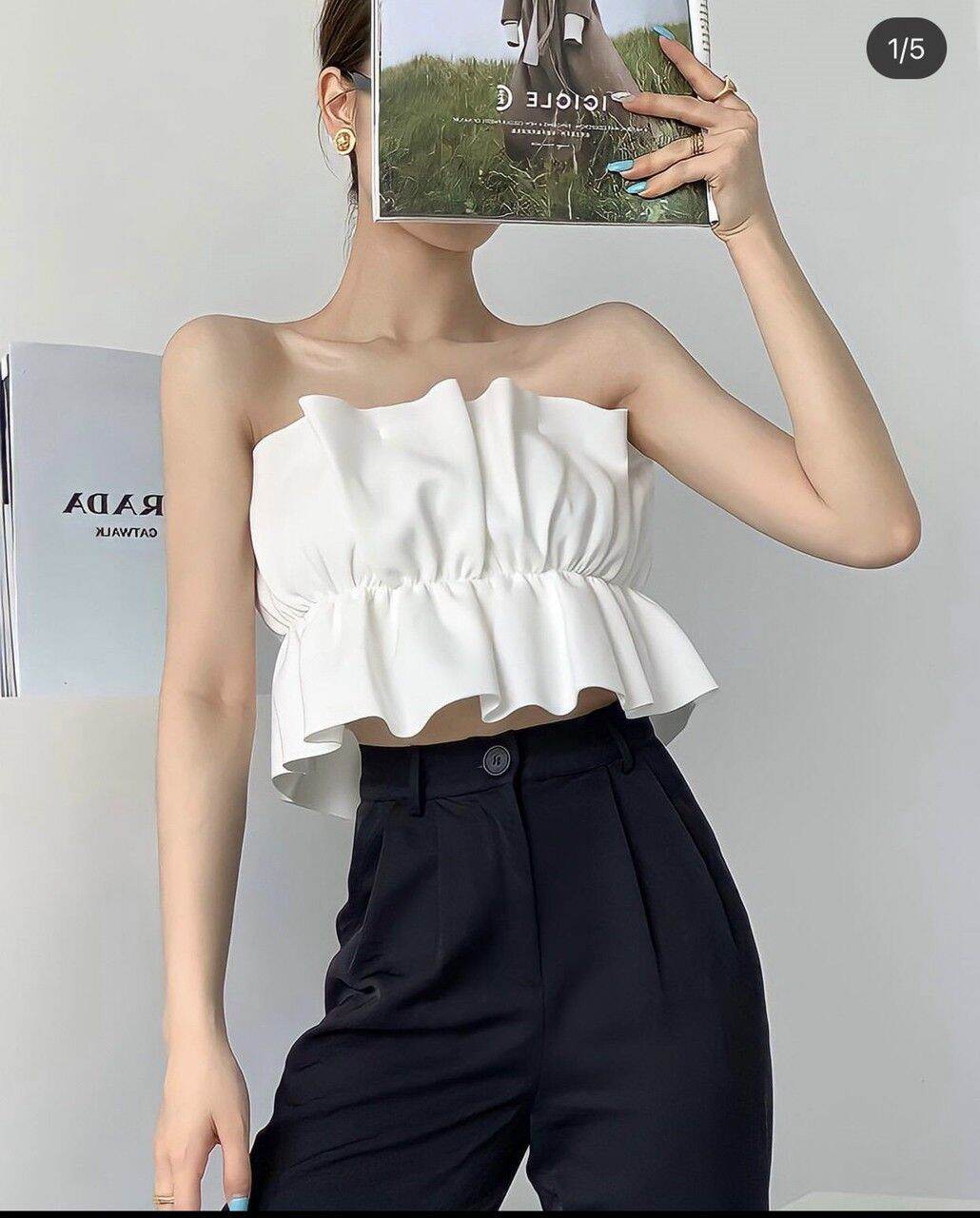 ÁO CROPTOP NHÚN EO SANG TRỌNG