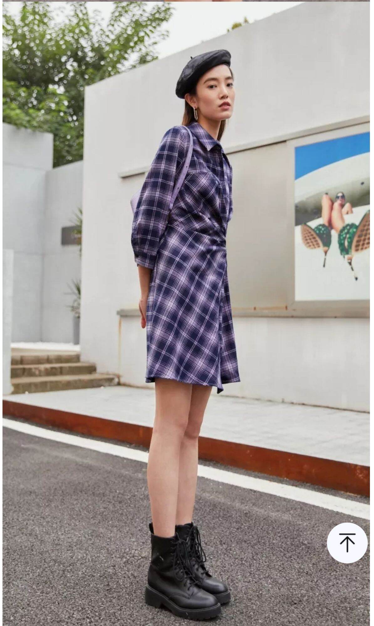 Vero Moda - Đầm Sơ Mi Nữ Kẻ Ca Rô Thắt Nút Eo
