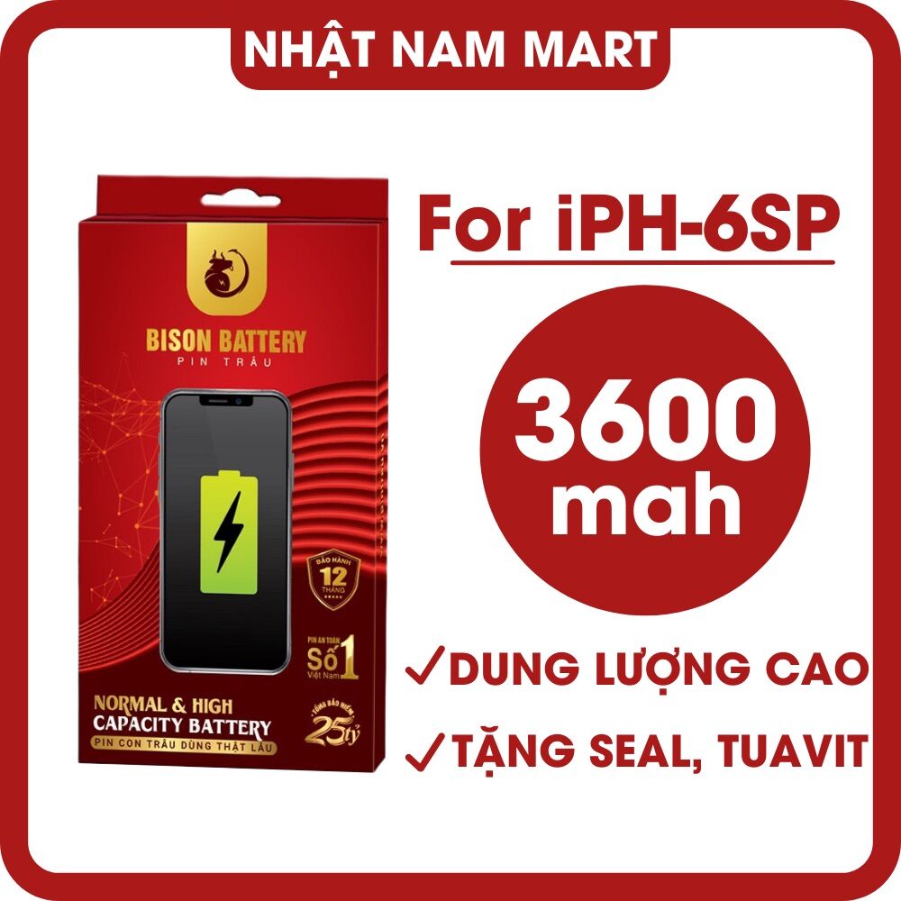 Pin Bison 6S Plus Dung Lượng Cao 3600mah - Tặng kèm keo và dụng cụ thay pin