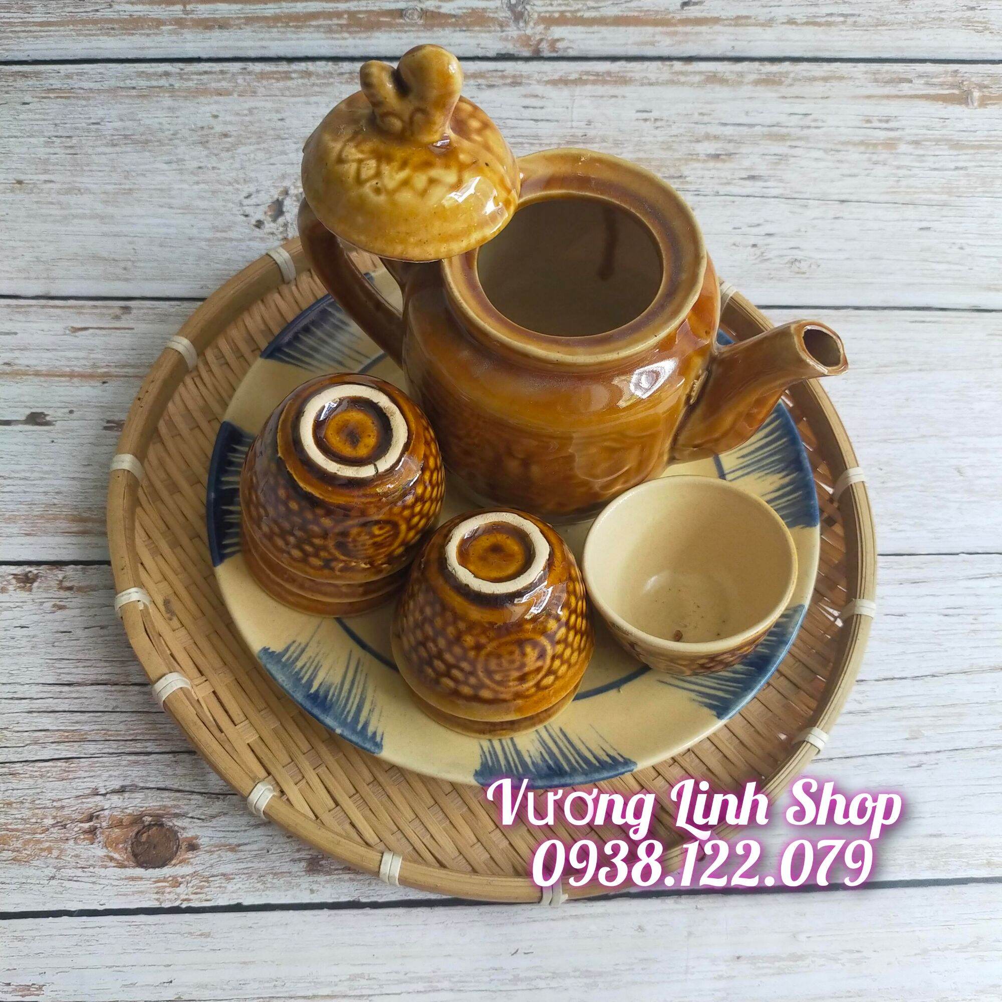 Bộ bình trà nâu mẫu xưa giá rẻ