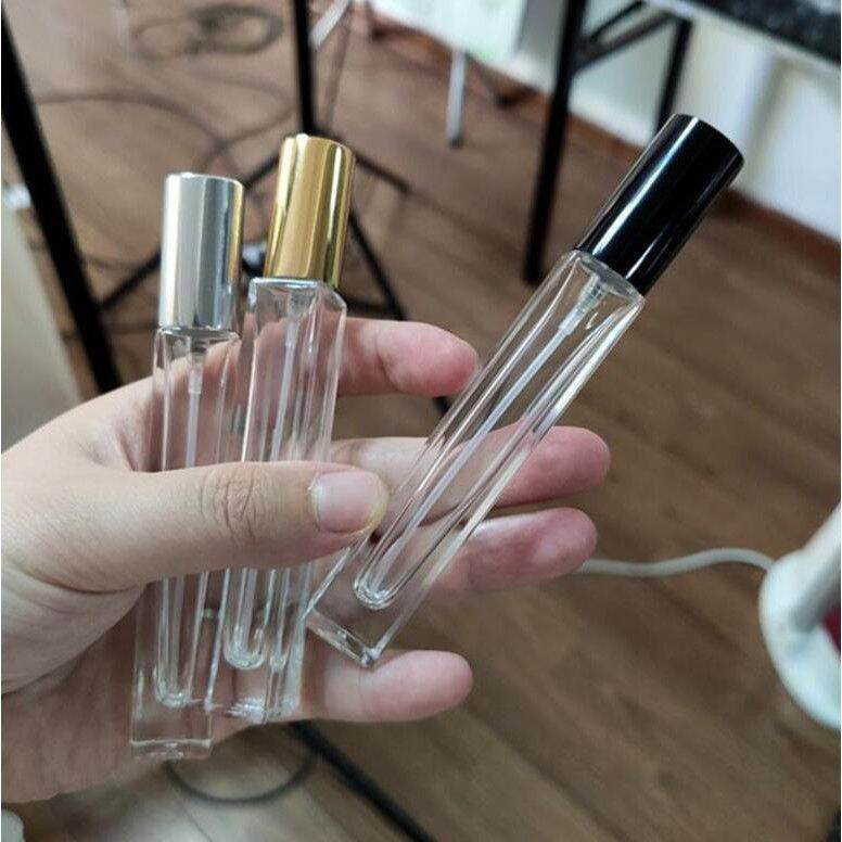 Chai chiết nước hoa trụ 10ml nắp bạc, đen, vàng