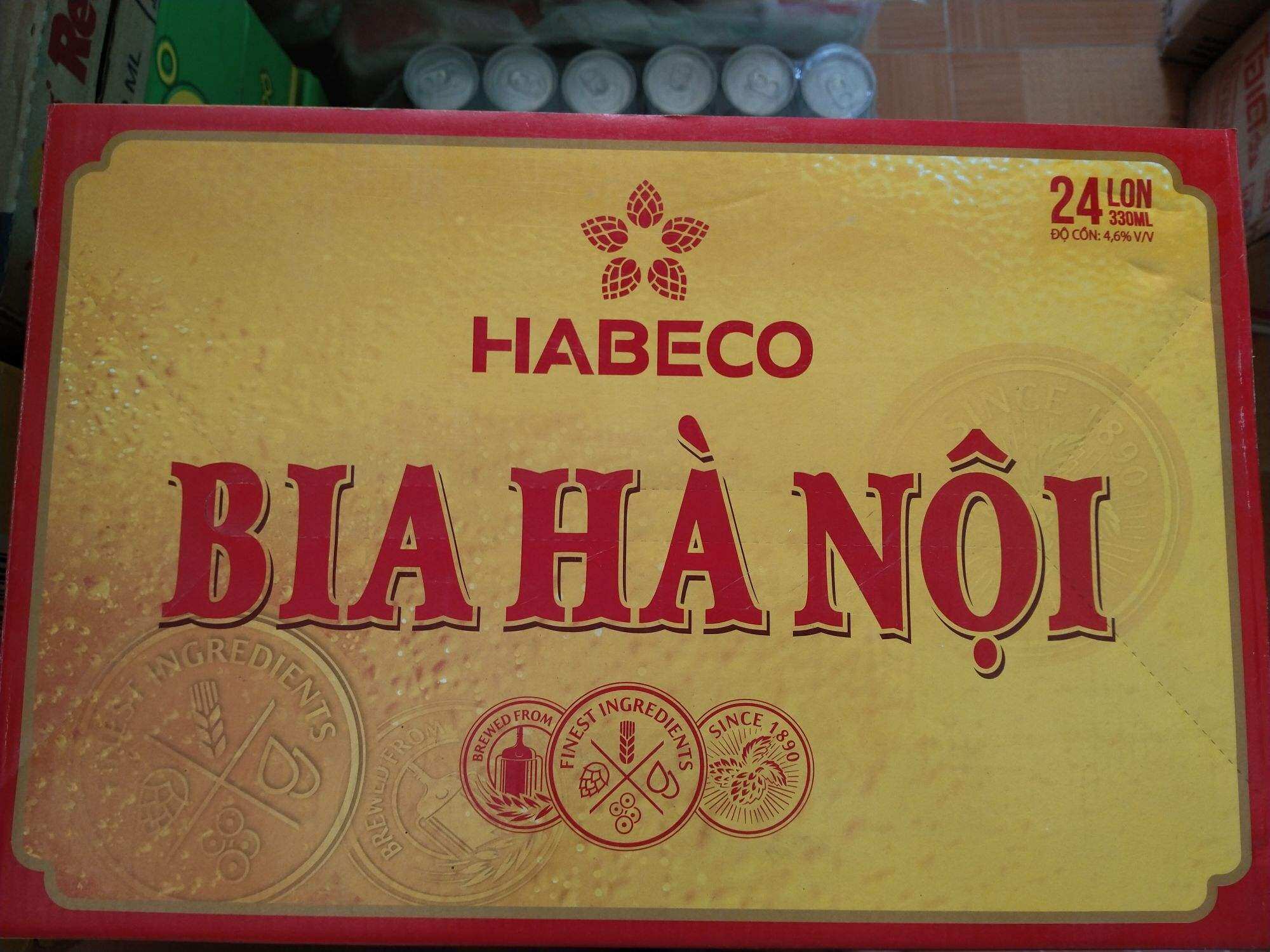 1 thùng 24 lon bia hà nội 330ml. hình ảnh thực tế- giao hàng toàn quốc