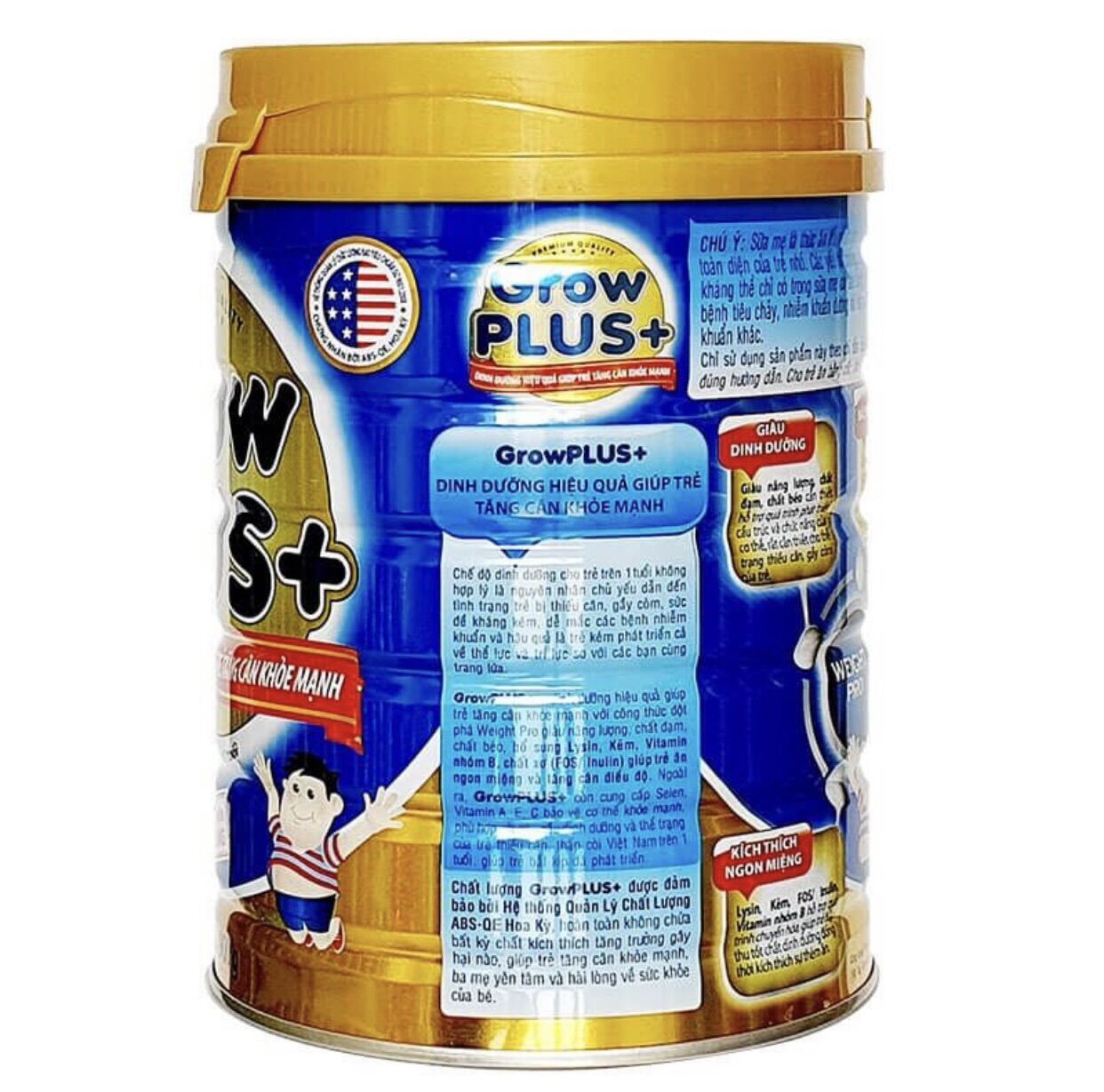 Sữa bột Nuti GrowPlus xanh Tăng cân lon 900g (cho trẻ 1 tuổi trở lên)