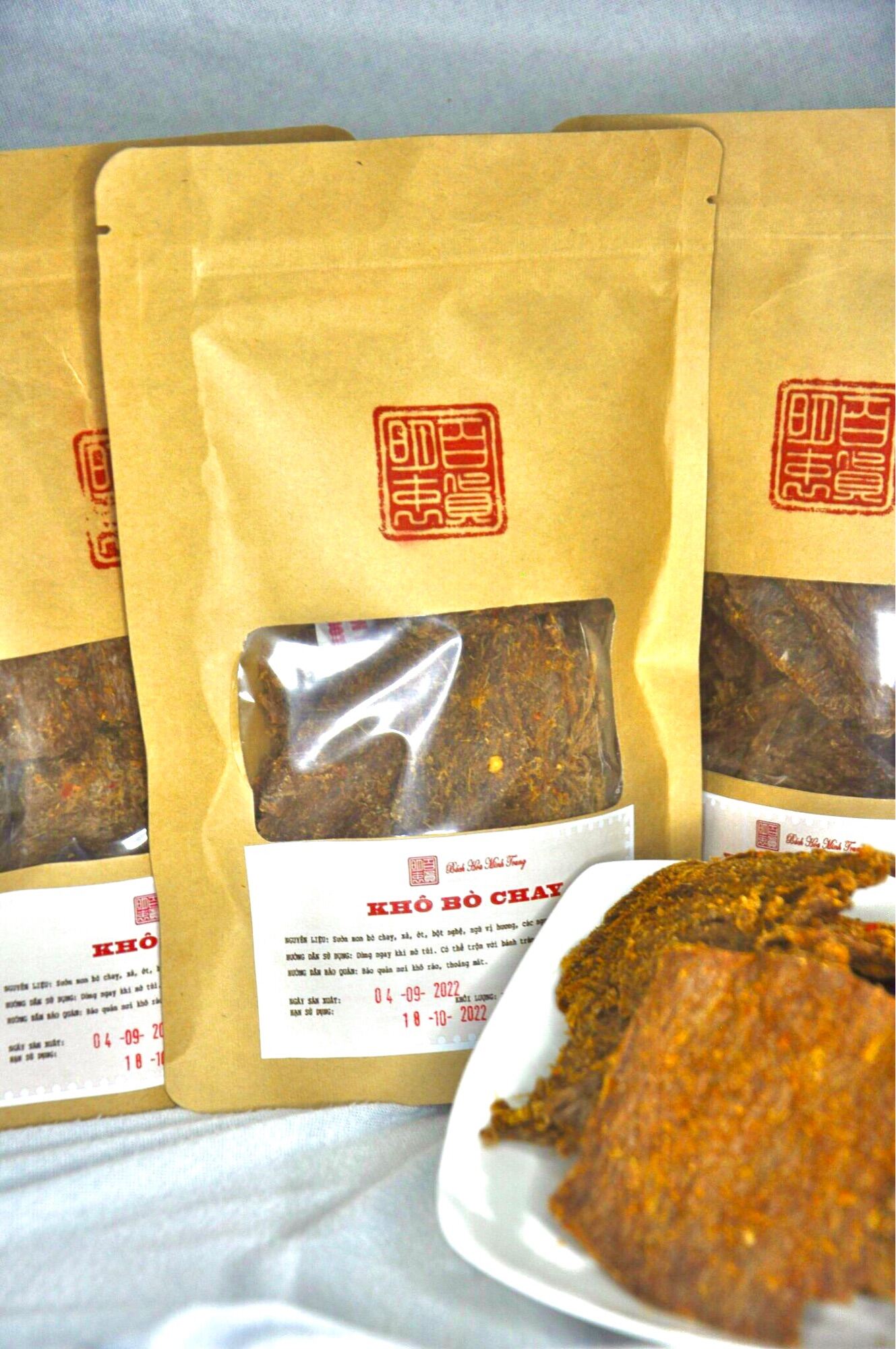 Khô Bò CHAY Nguyên Miếng Ăn Liền 100g/túi