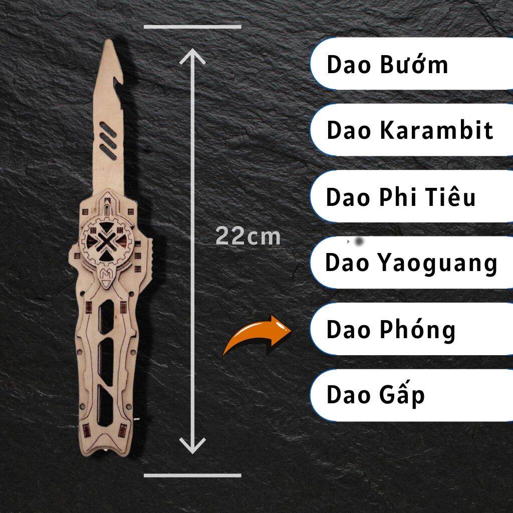 Bộ Mô Hình 6 Món CSGO Lắp Ráp Gỗ Karambit Butterfly Dao Bướm Dao Đồ Chơi Dao vô tri cà rốt lego