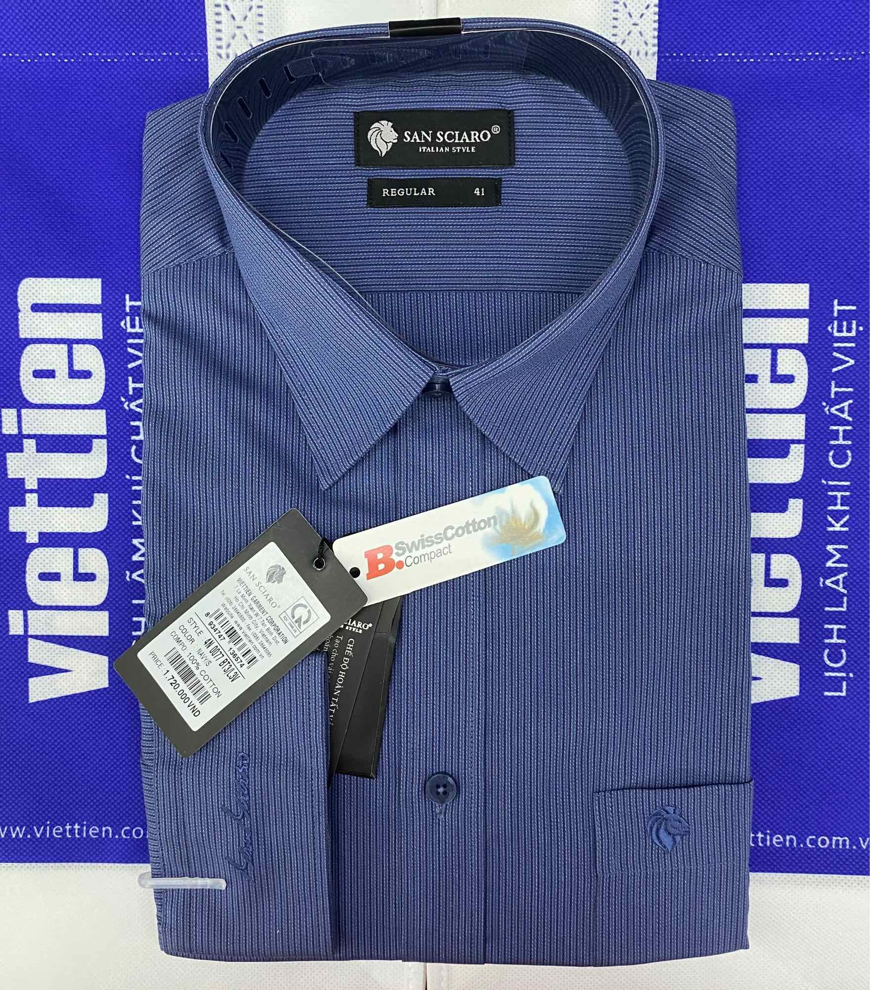 Áo sơ mi tay dài Việt tiến hàng cao cấp dòng San Sciaro