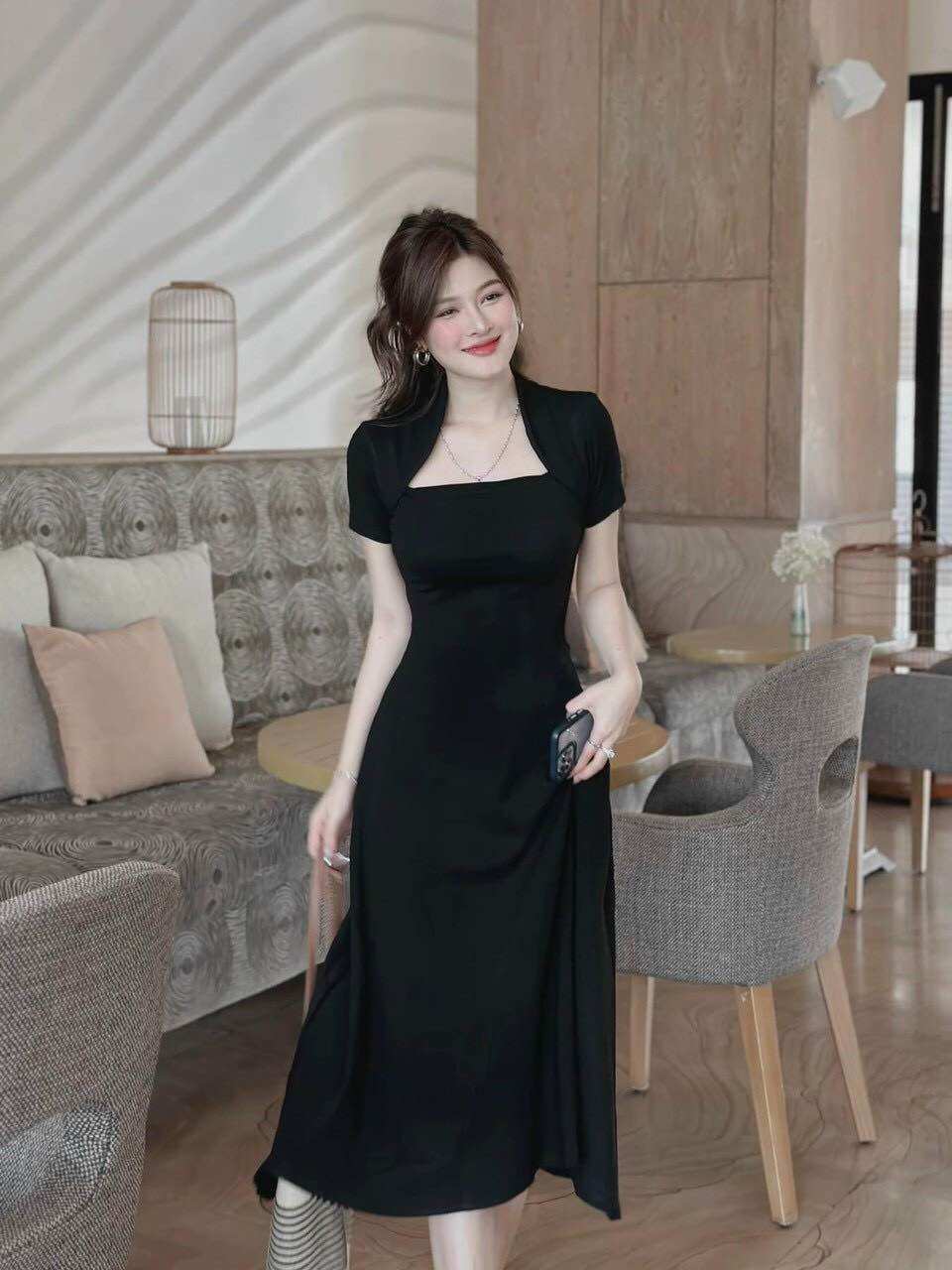 (55-90kg) Đầm thun maxi Bigsize đi chơi thanh lịch (1086)
