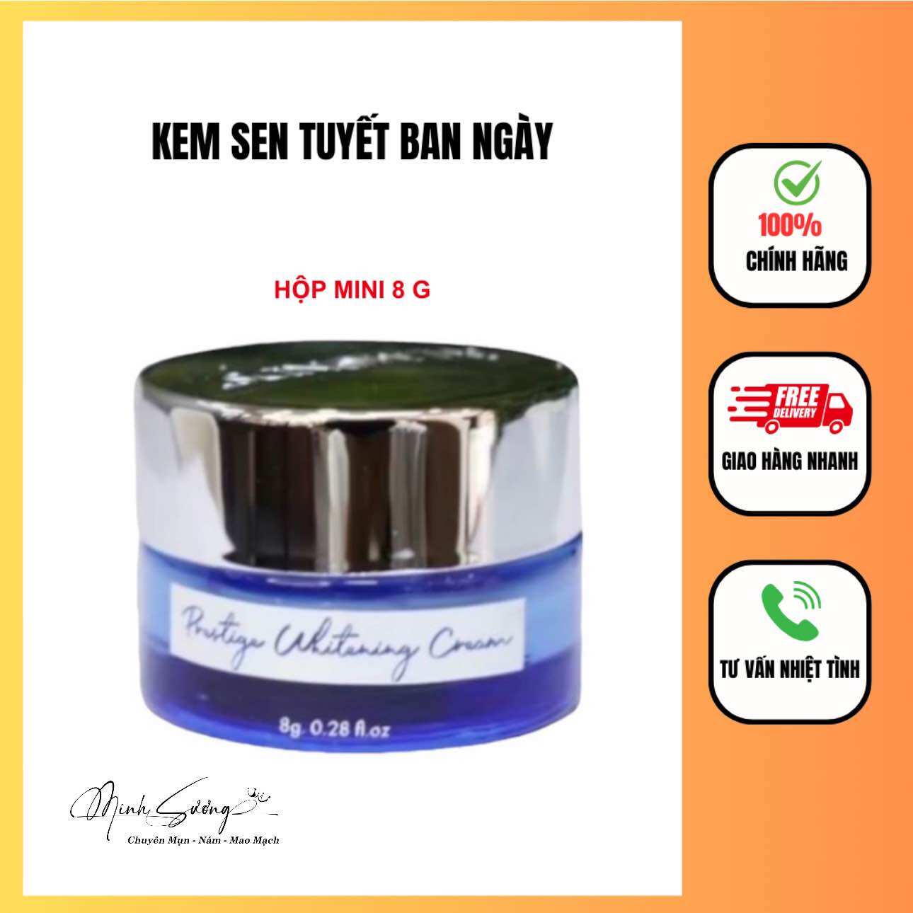 Kem sen tuyết almonds hộp mini 8 g hỗ trợ dưỡng trắng da, ngừa nám