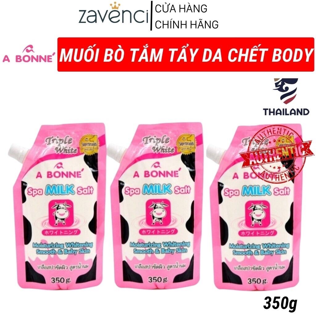 [Hcm]Muối Tắm Sữa Bò Tẩy Tế Bào Chết A Bonne Spa Milk Salt 350G Thái Lan - Mẫu Mới Giấy Công Bố Clsp 2020