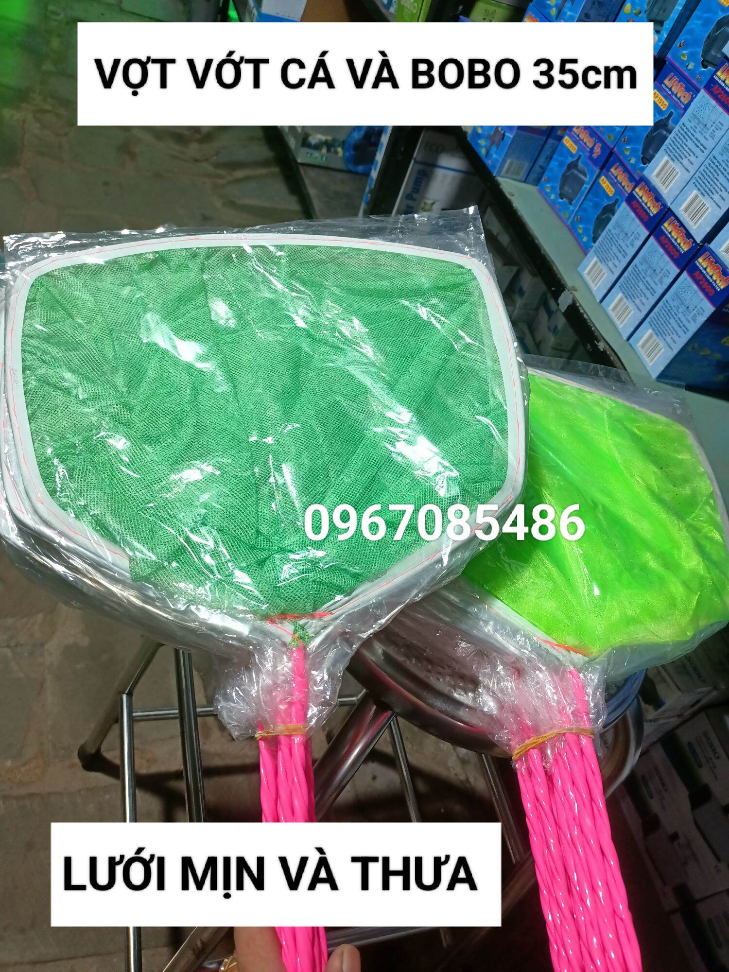 VỢT VỚT BOBO NGANG 35CM LƯỚI MỊN VÀ CÓ LỖ , VỢT VỚT LĂNG QUĂNG , TRỨNG NƯỚC