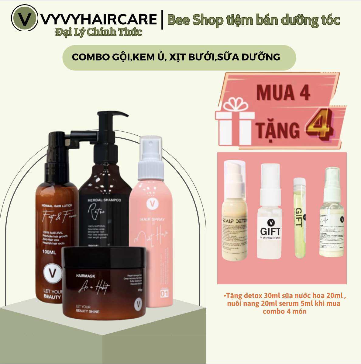 Combo 4 món dưỡng tóc toàn diện vyvyhaircare