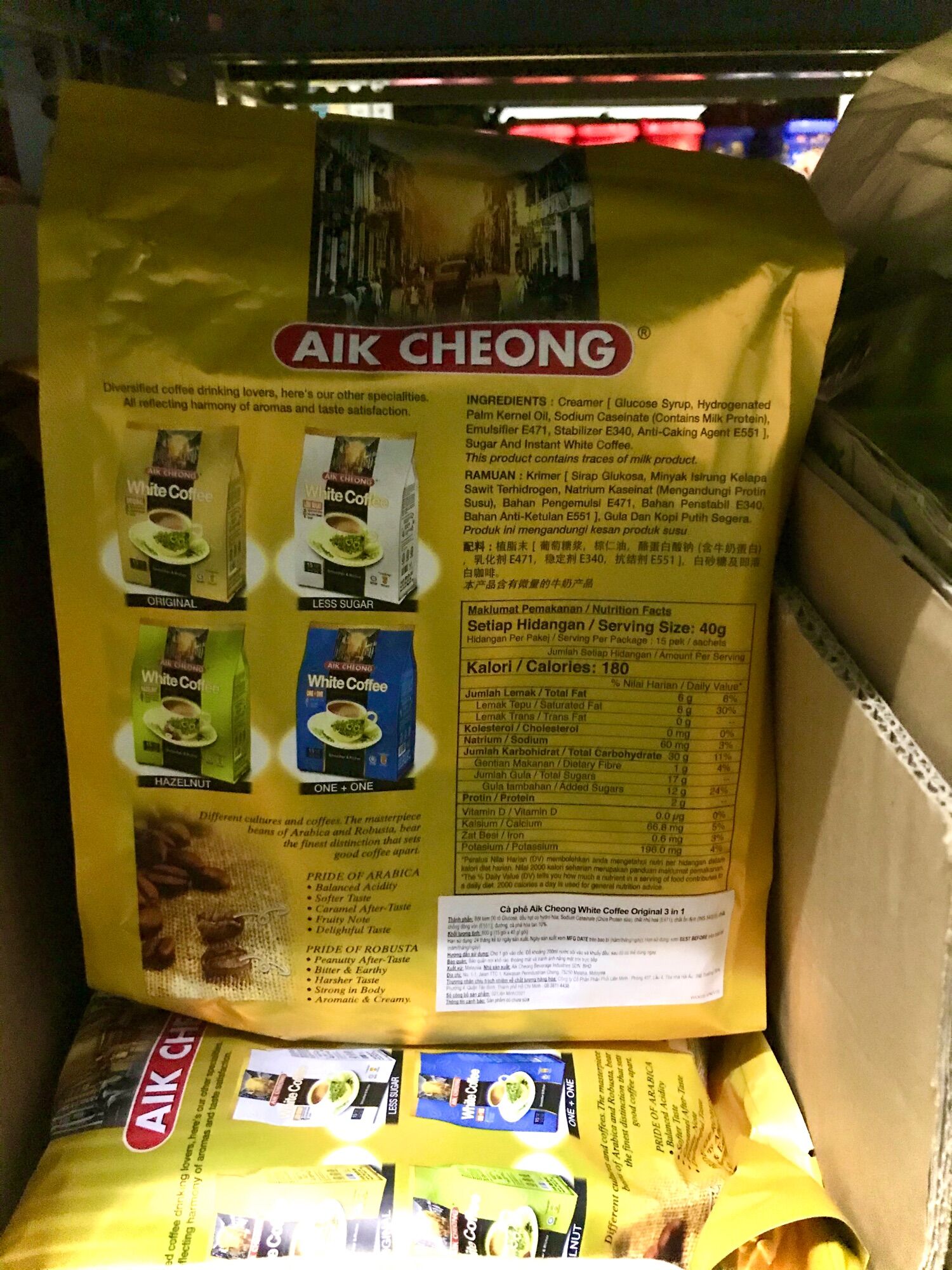 [hàng chính hãng]Cà phê trắng White Coffee AIK Original malaysia