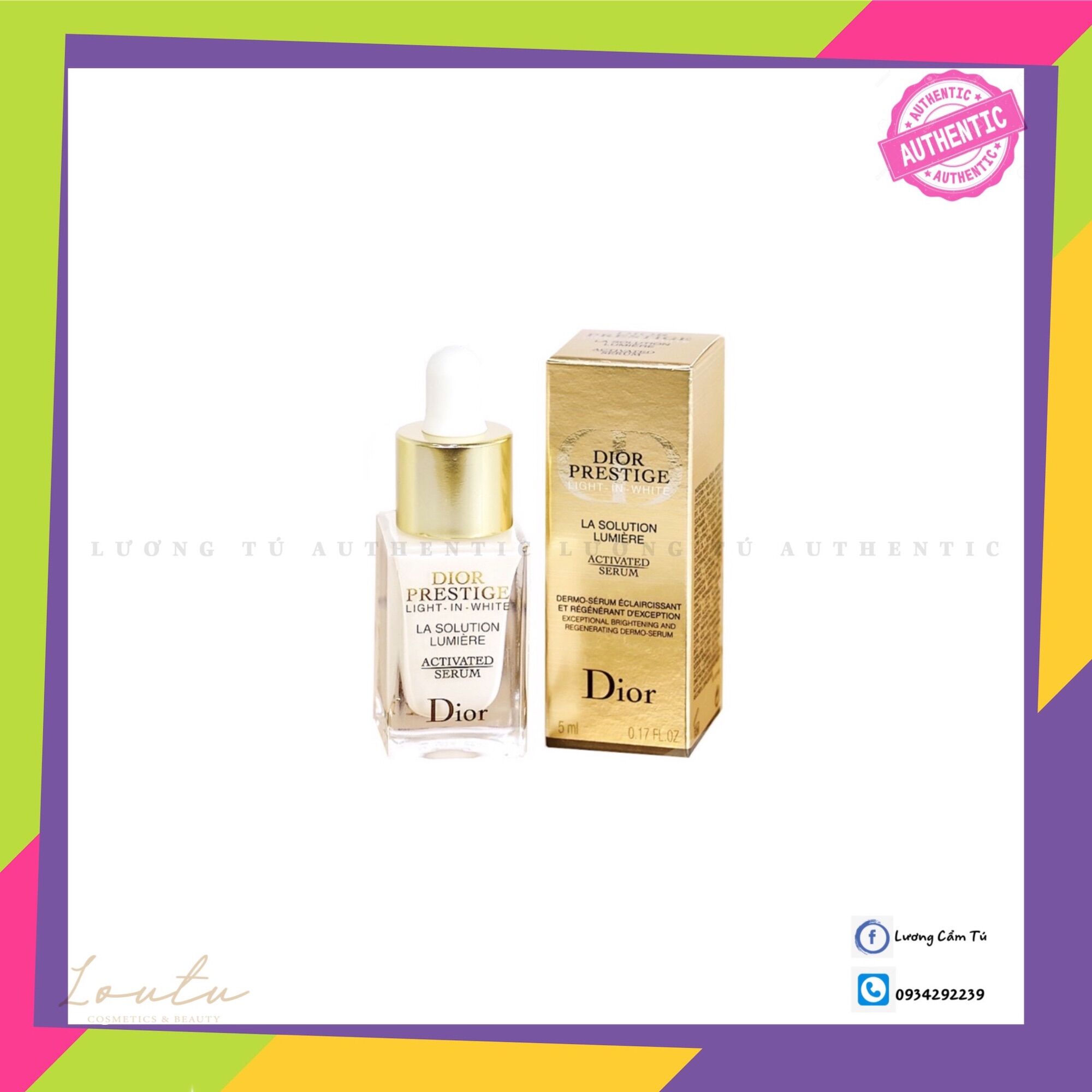 Serum dưỡng trắng da Dior Prestige Light In White La Sollution Lumiere