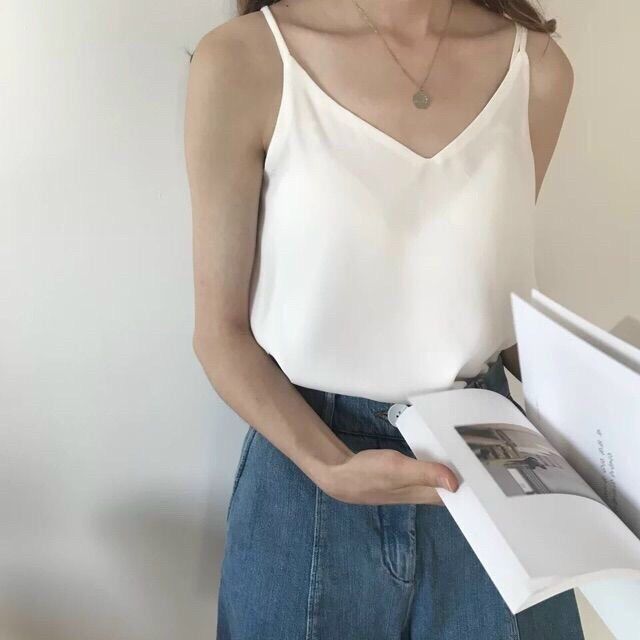 Áo dây voan tim basic nhẹ nhàng