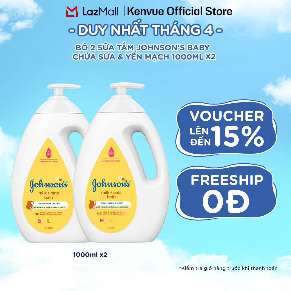 Bộ 2 chai Sữa tắm Johnson's Baby 1000ml x 2