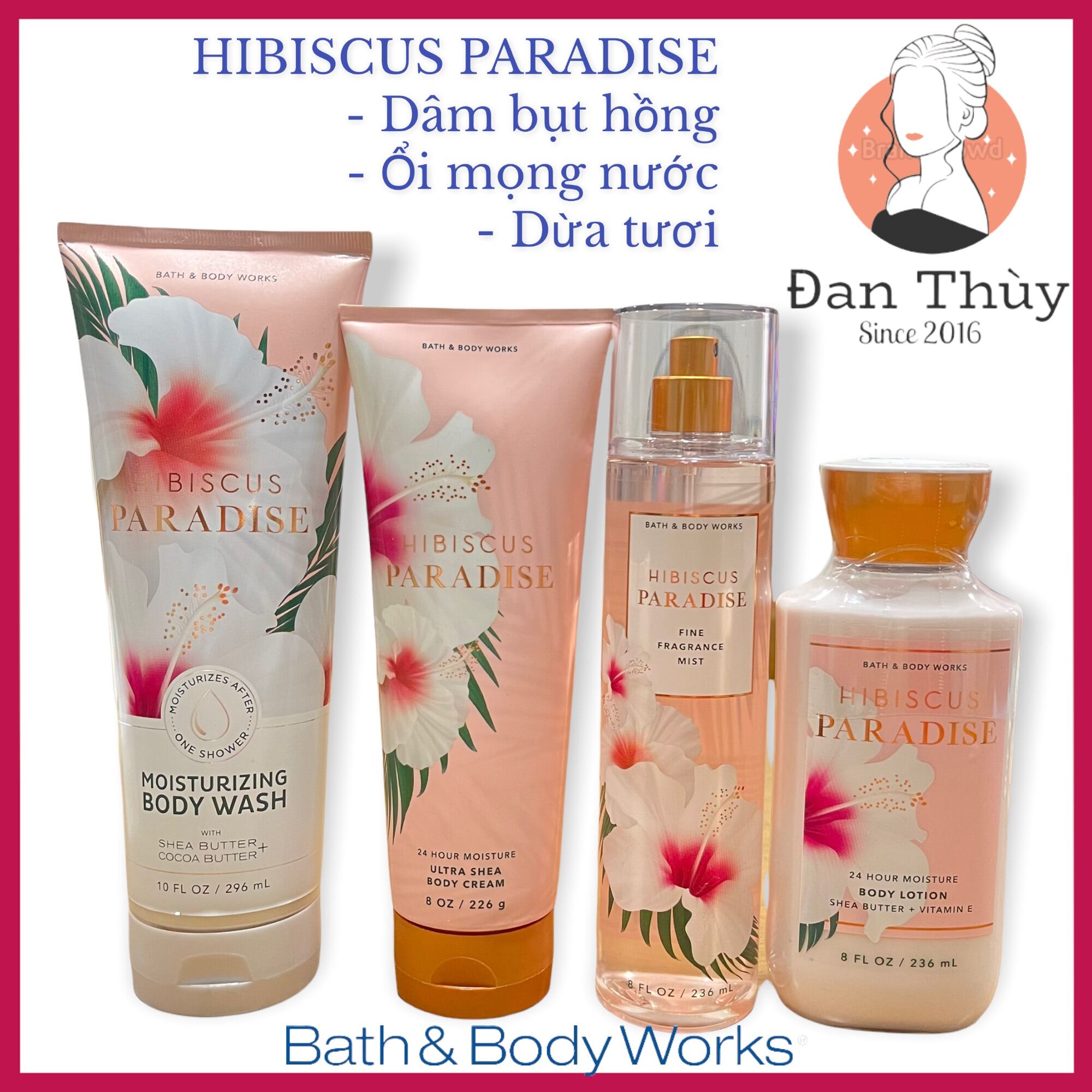 HIBISCUS PARADISE - Sản phẩm dưỡng thể, xịt thơm toàn thân BATH &amp; BODY WORKS