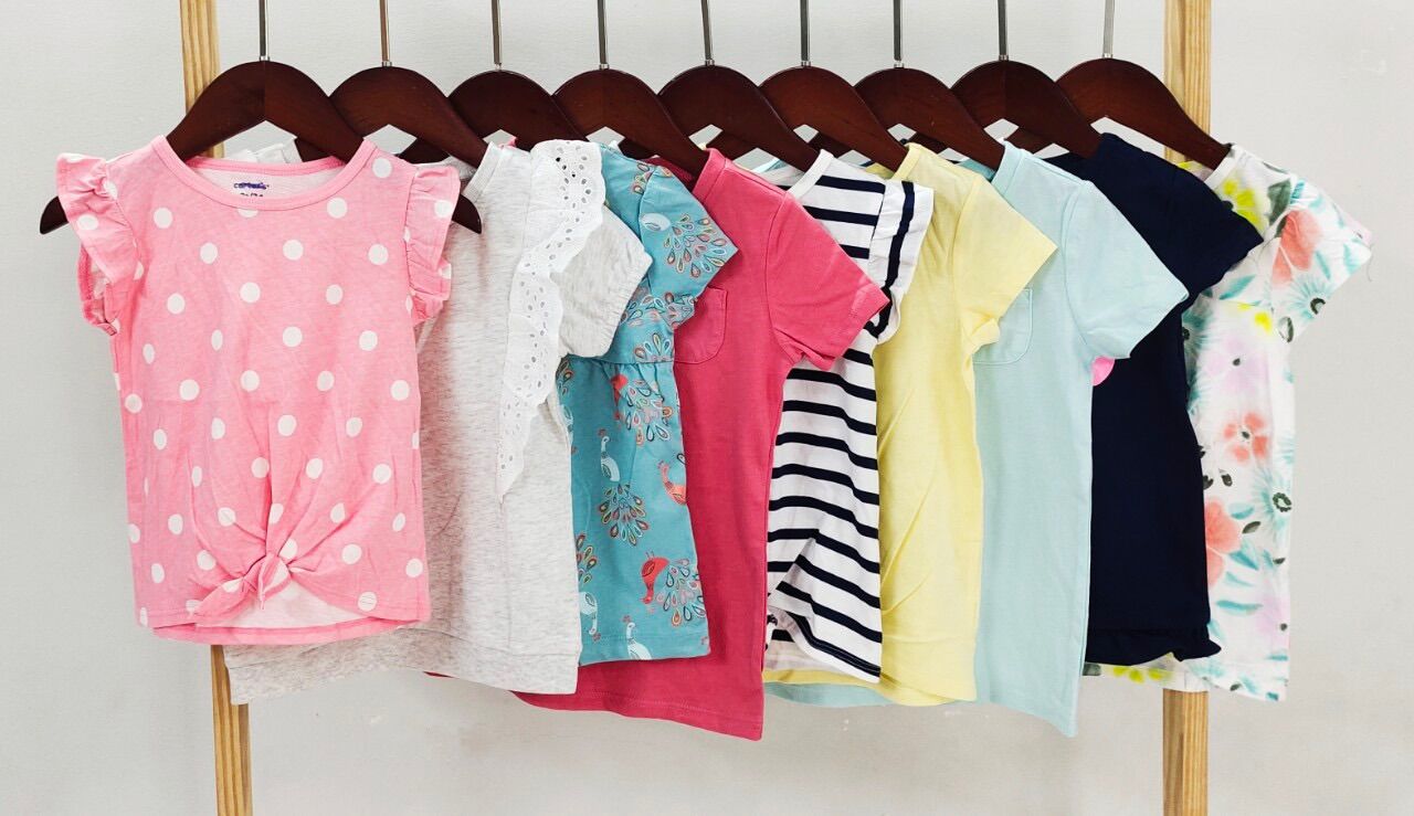 Áo thun cotton xuất dư Carter’s bé gái 2-14T (9-44kg)