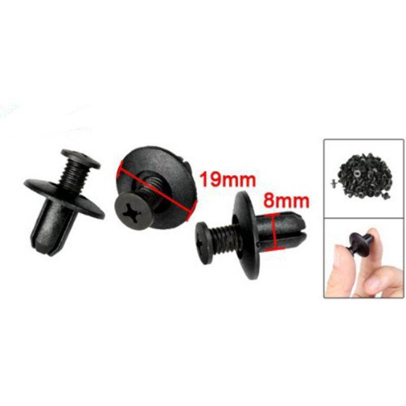 Túi 100 đinh tán nhựa ôtô 8mm