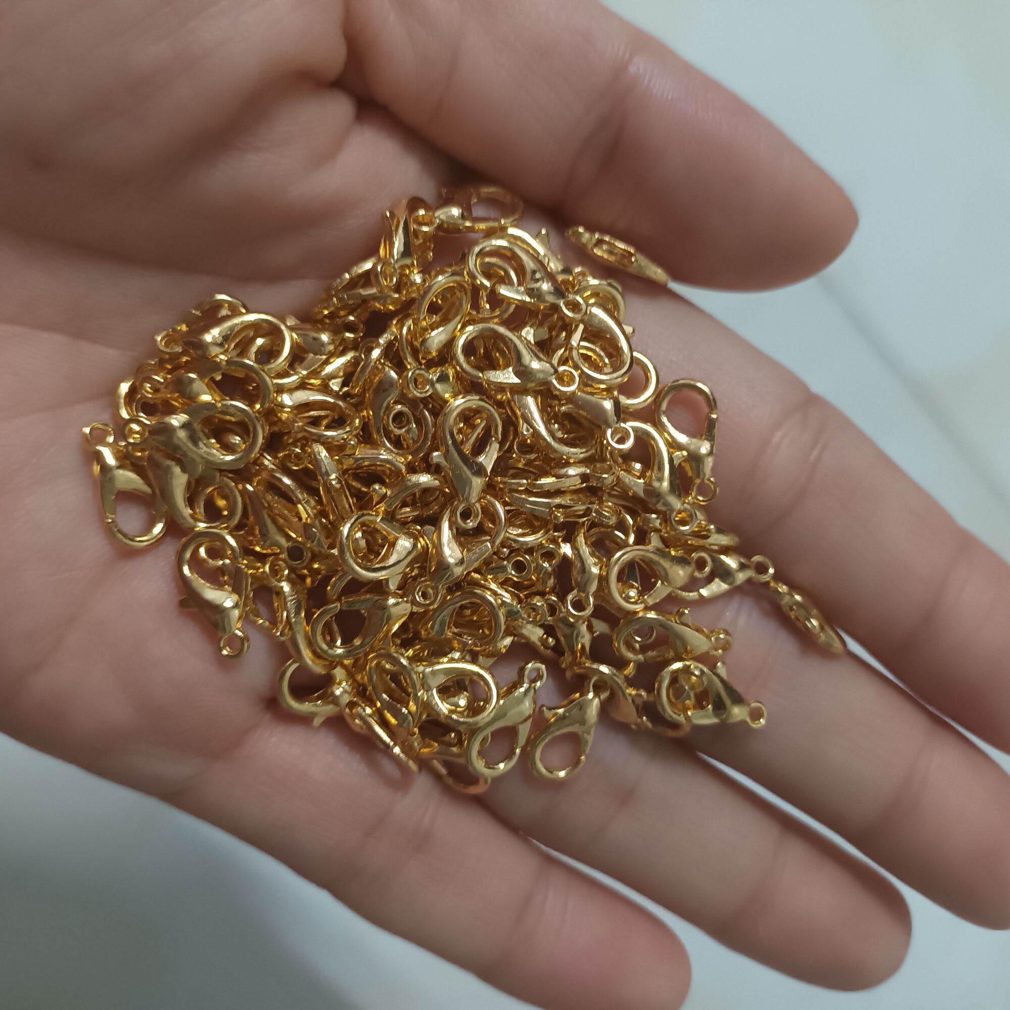 Bịch móc khóa càng cua inox màu vàng làm khóa size 10mm