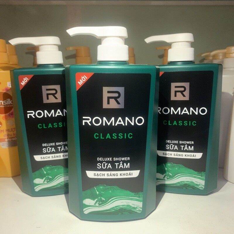 Combo Dầu gội Romano Classic 650gr và Sữa tắm Classic 650gr sang trọng đẳng cấp