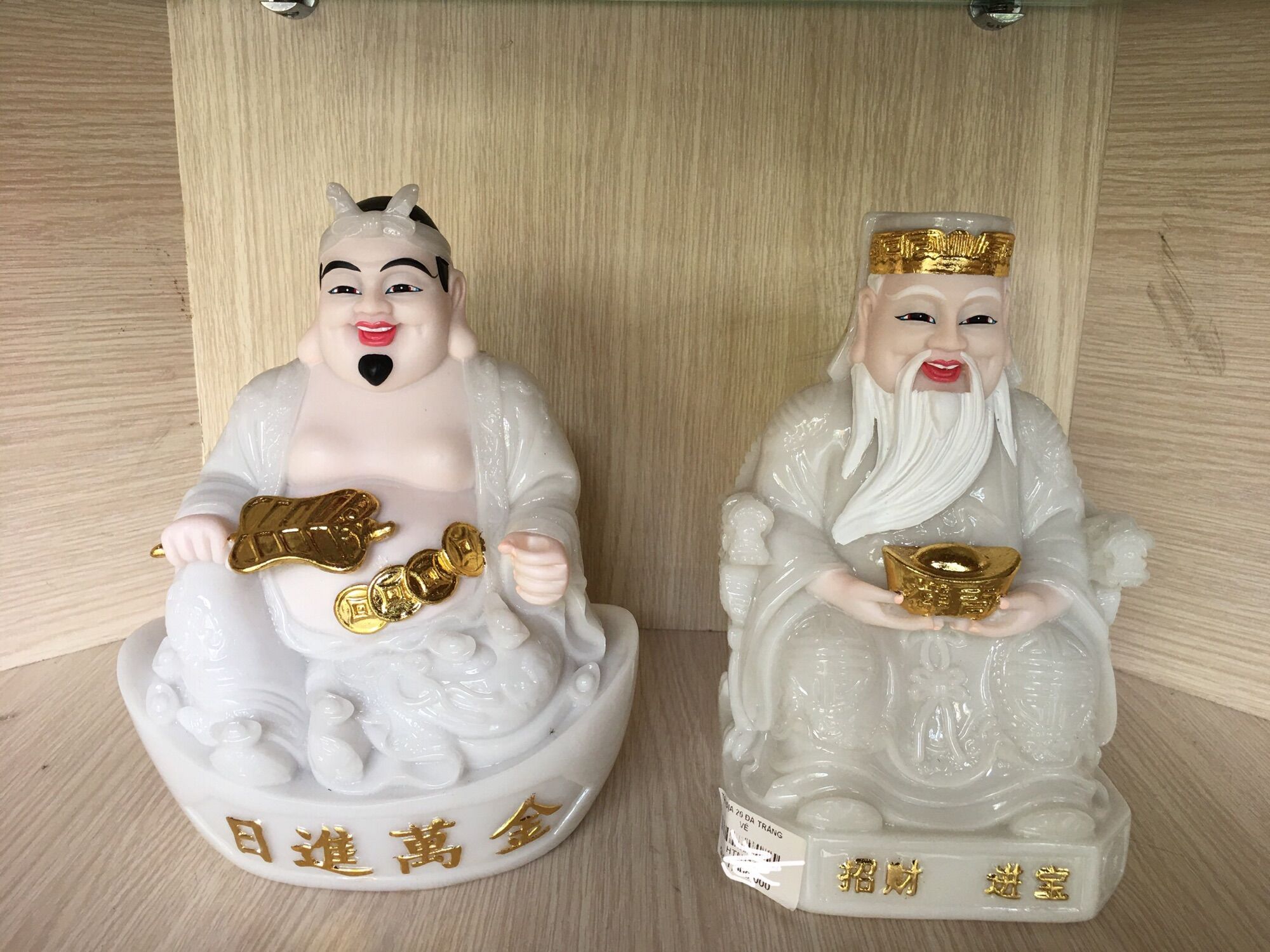 Bộ 2 tượng tài địa 20cm đá | tượng phật hoa tiên