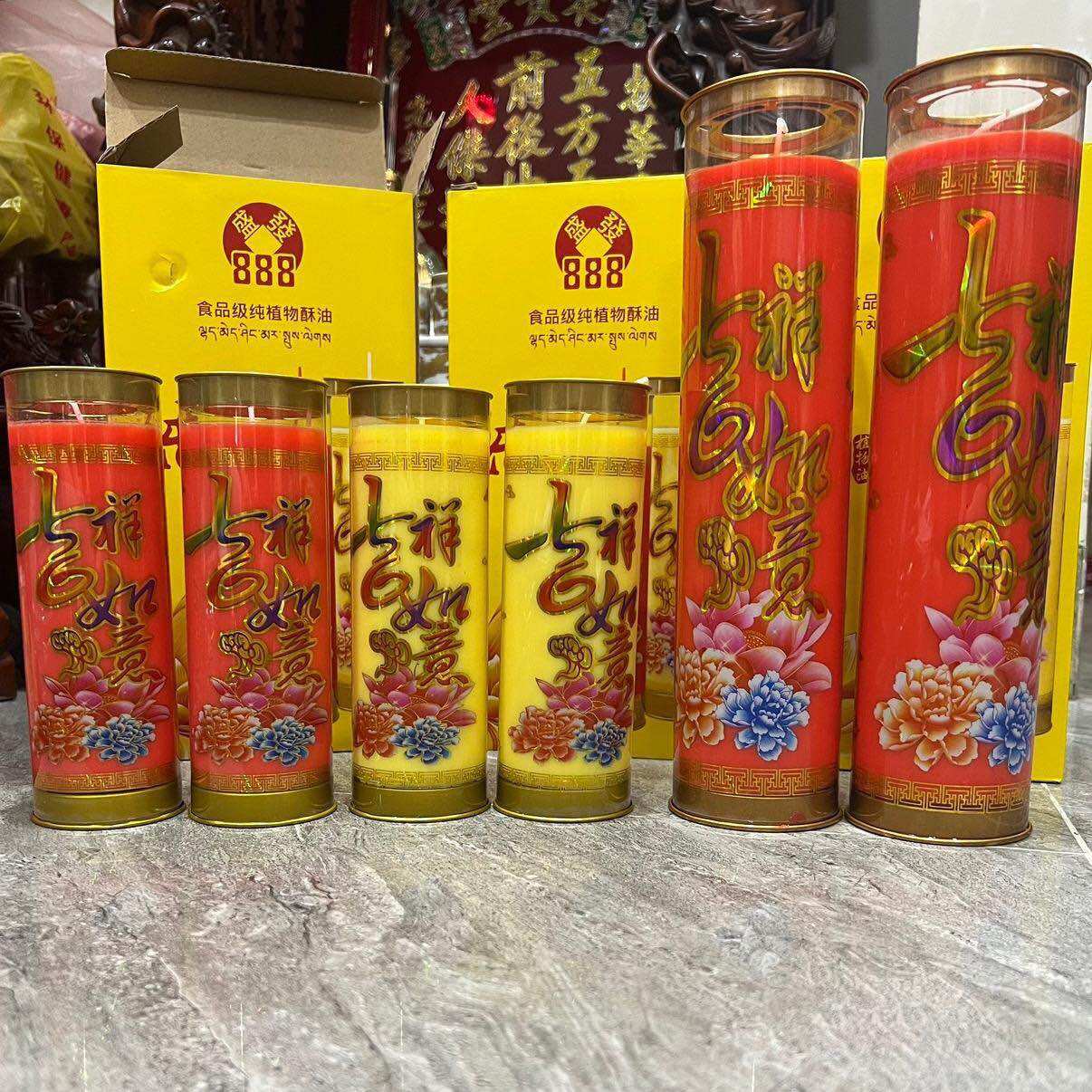 Cặp Đèn Cầy Sáp Bơ Malaysia nhập khẩu Thời Gian Thắp 1 Ngày-3Ngày-5 Ngày-7 Ngày