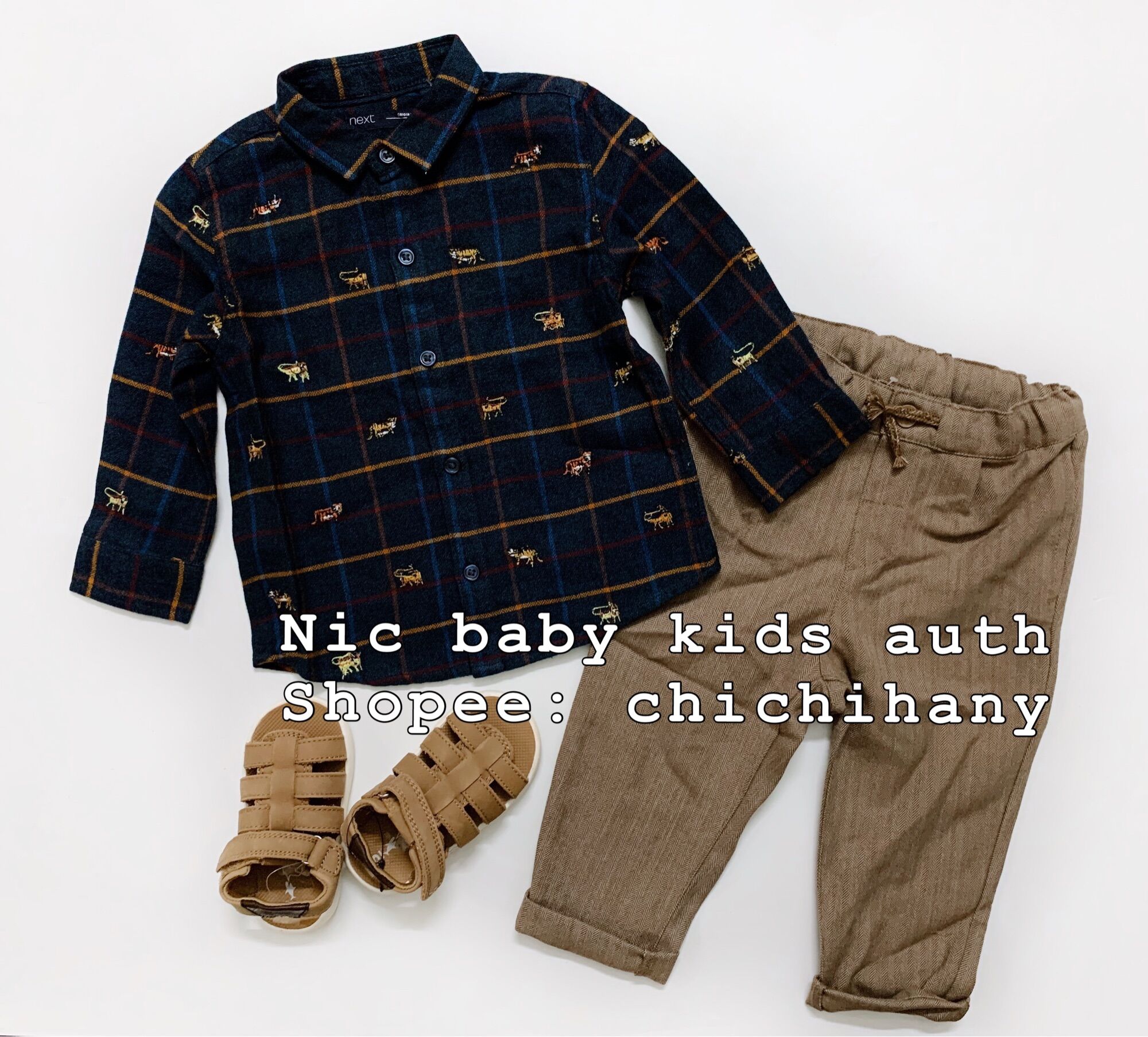 Áo sơmi dài tay bé trai authentic