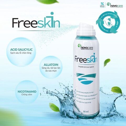 [80mL] Xịt Mụn Lưng Freeskin Body Mist Mờ Thâm Sáng Da