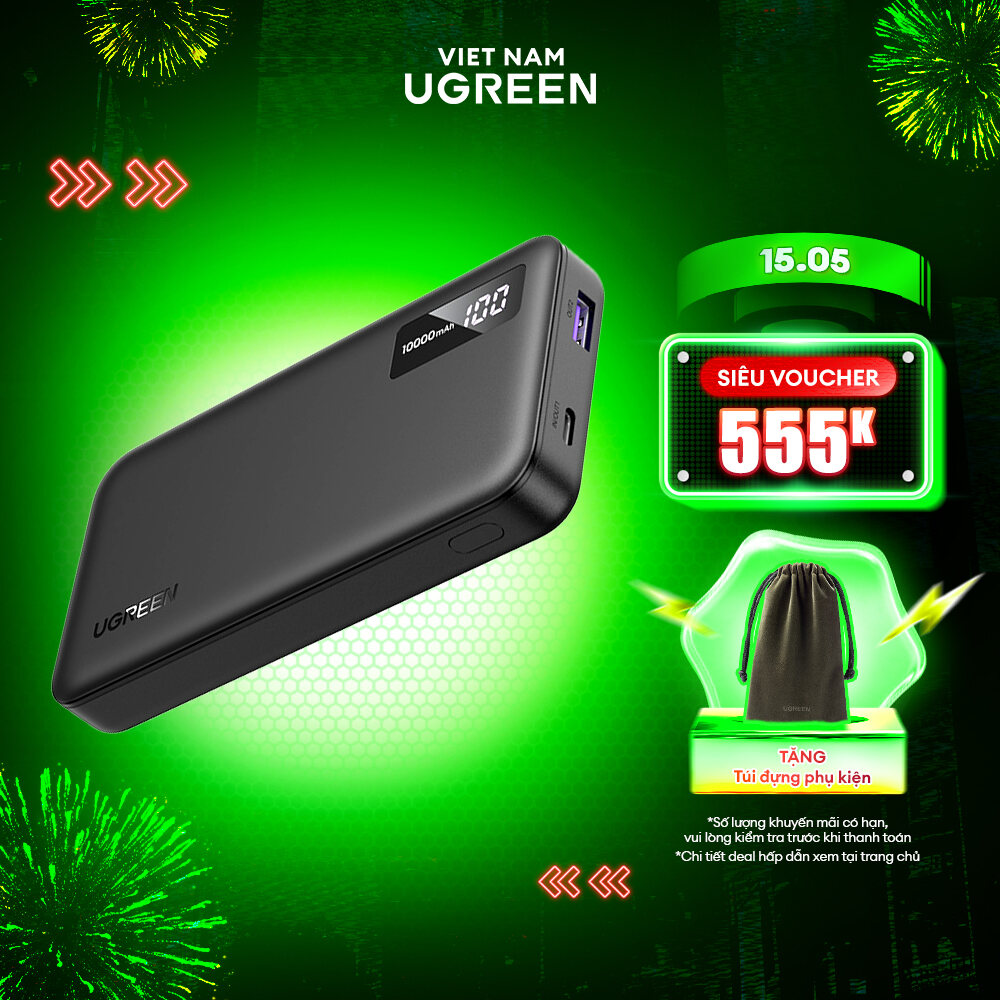 Pin sạc dự phòng 10000mAh/20000mAh UGREEN | Sạc nhanh 2 chiều | Sạc nhanh thông minh Power X | pin A