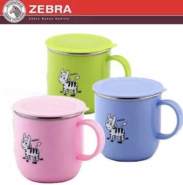 Ca nước trẻ em 2 lớp cách nhiệt có nắp 250ml- hàng zebra cao cấp