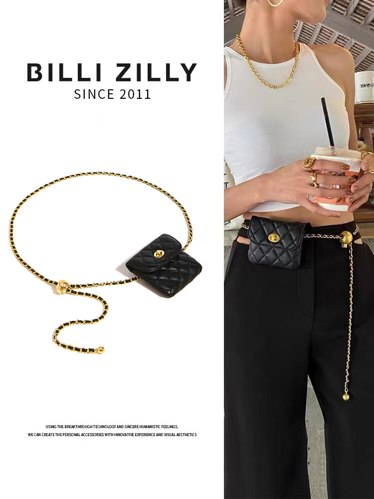 Ví Đeo Chéo Da Cừu Mini Phong Cách Nữ Ví Đeo Hông Vòng Vàng Ví Đeo Chéo Dây Xích Đa Năng Ví Đeo Chéo Túi Đựng Đồ Nhỏ