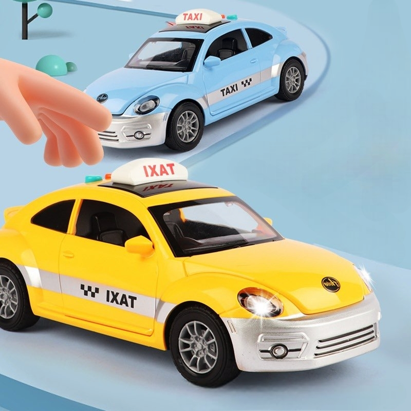 Mô hình đồ chơi taxi âm thanh đèn chạy đà
