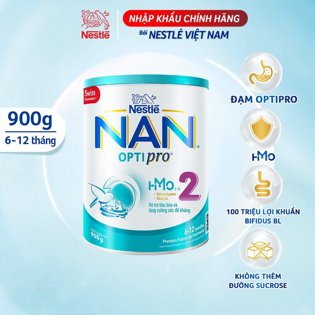 Sữa bột nestle nan optipro hmo 2 900g