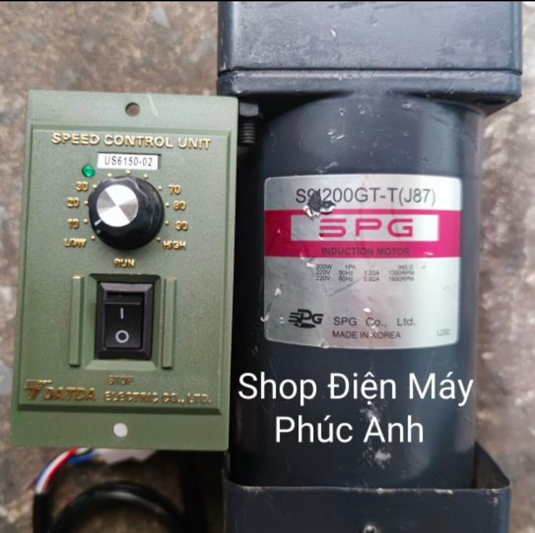 Motor giảm tốc 200w kèm bộ điều khiển tốc độ