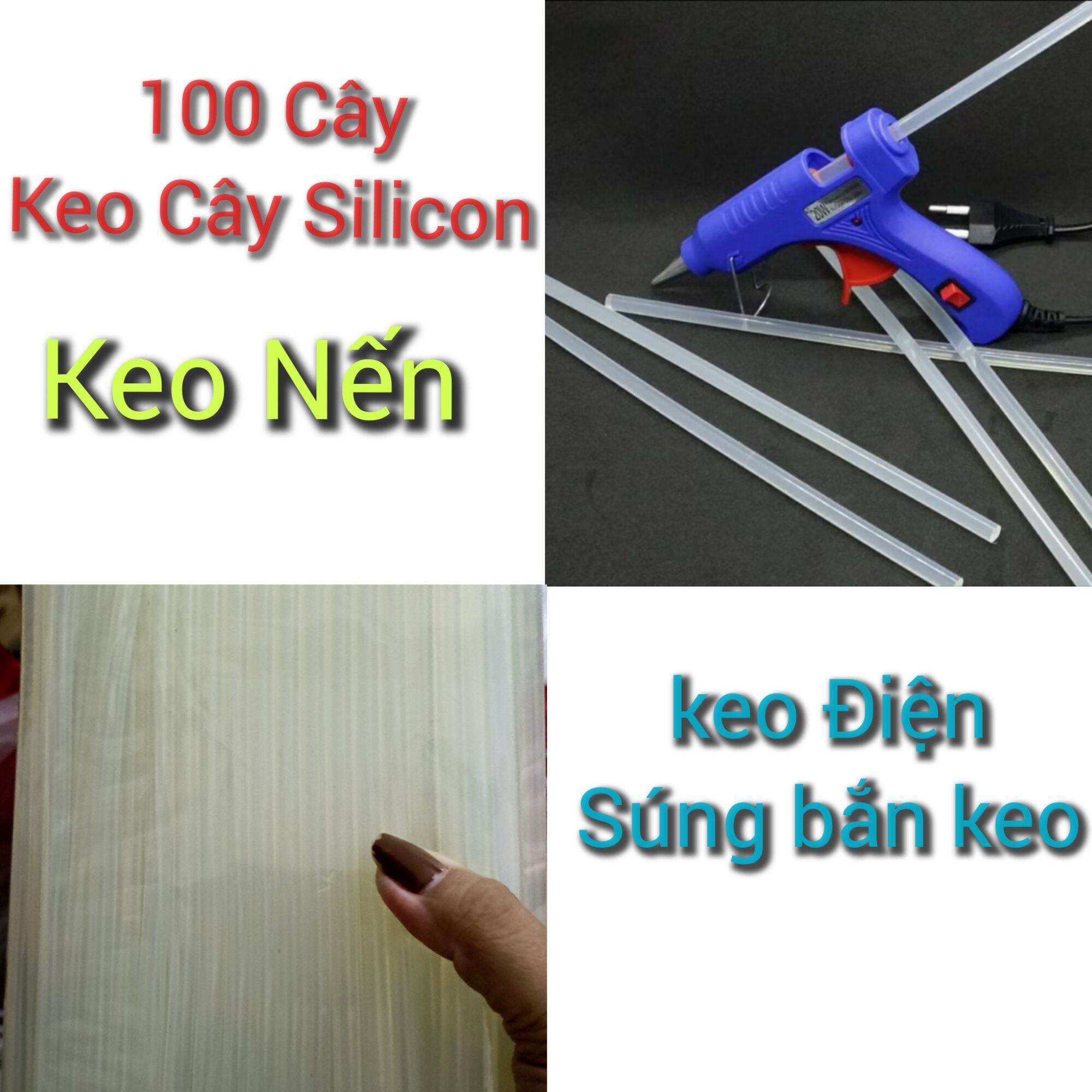 (HCM) 100 cây keo nến keo điện súng bắn keo giá rẻ