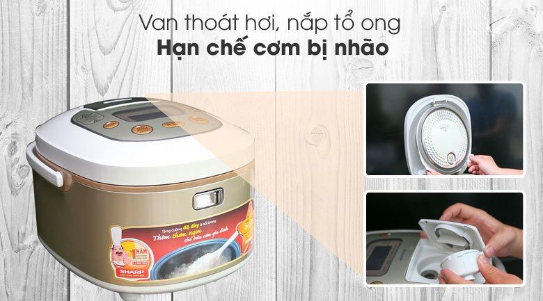 Nồi cơm điện tử Sharp 1.8 lít KS-TH18-GL - [HÀNG CHÍNH HÃNG BẢO HÀNH 12 THÁNG]
